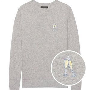 Banana republic merino wool/cashmere champagne sweater